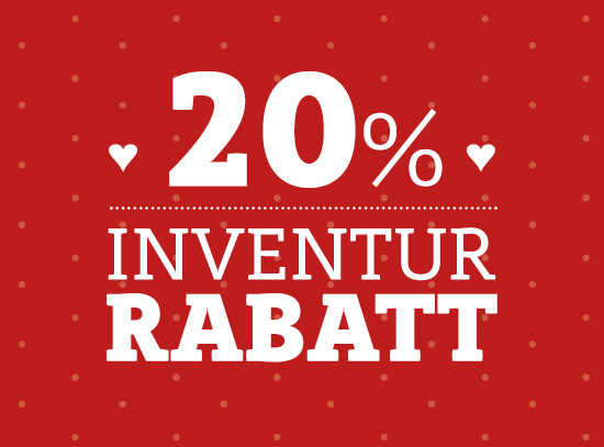 20% Inventur-Rabatt bis 30.06.18