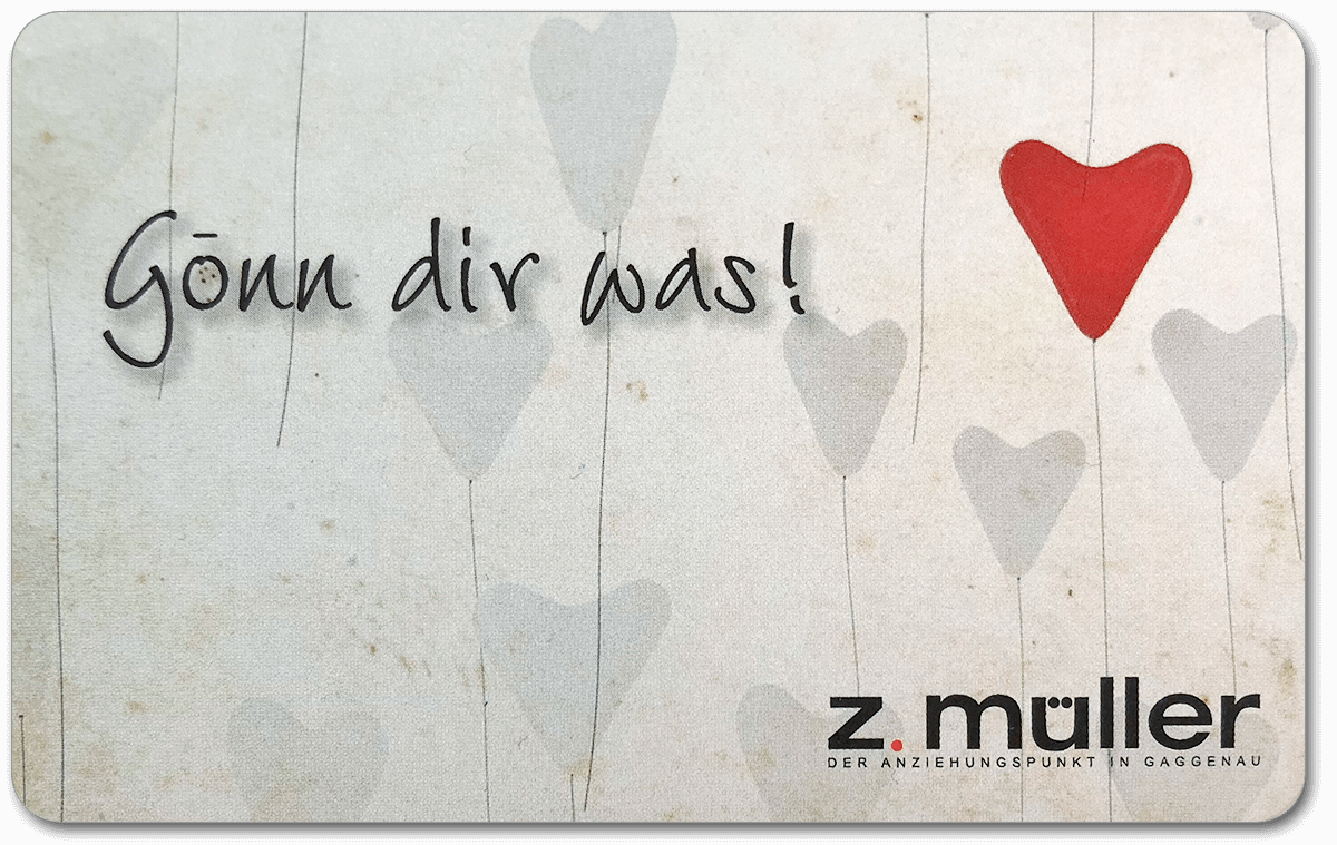 Gutschein-Geschenkkarten Modehaus Z.Müller Gaggenau