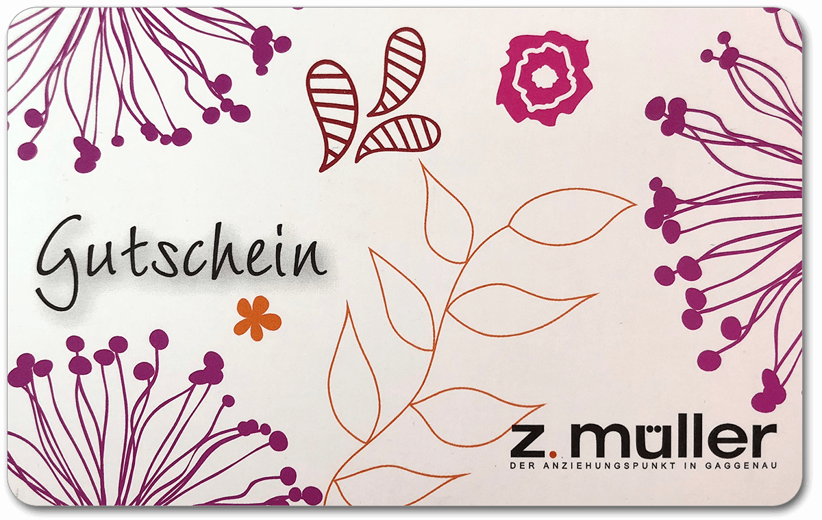 Gutschein-Geschenkkarten Modehaus Z.Müller Gaggenau