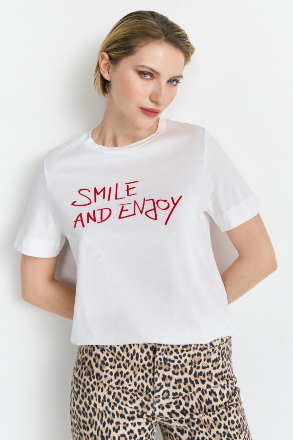 Rich & Royal Easy Fit T-Shirt "smile and enjoy" Organic – Bild 2