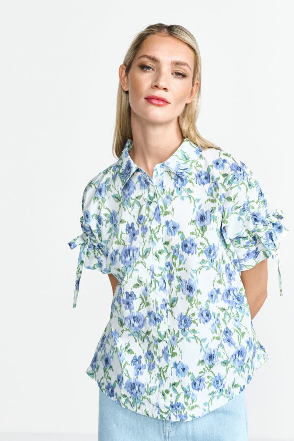 Rich & Royal Printed cotton blouse with details – Bild 2