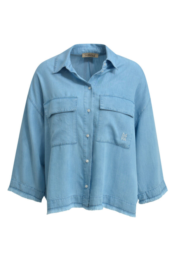 Smith & Soul Bluse  Cropped Denim Shirt Blouse