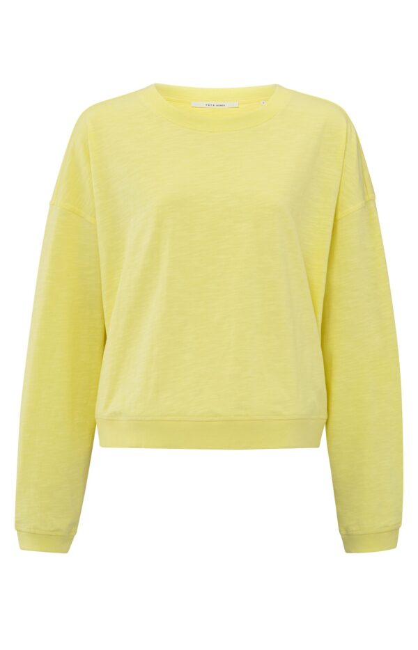 Yaya Sweatshirt with slub effect, LEMON GRASS YELLOW