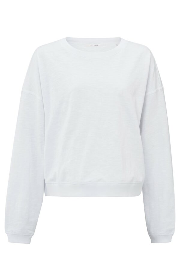 Yaya Sweatshirt with slub effect, PURE WHITE