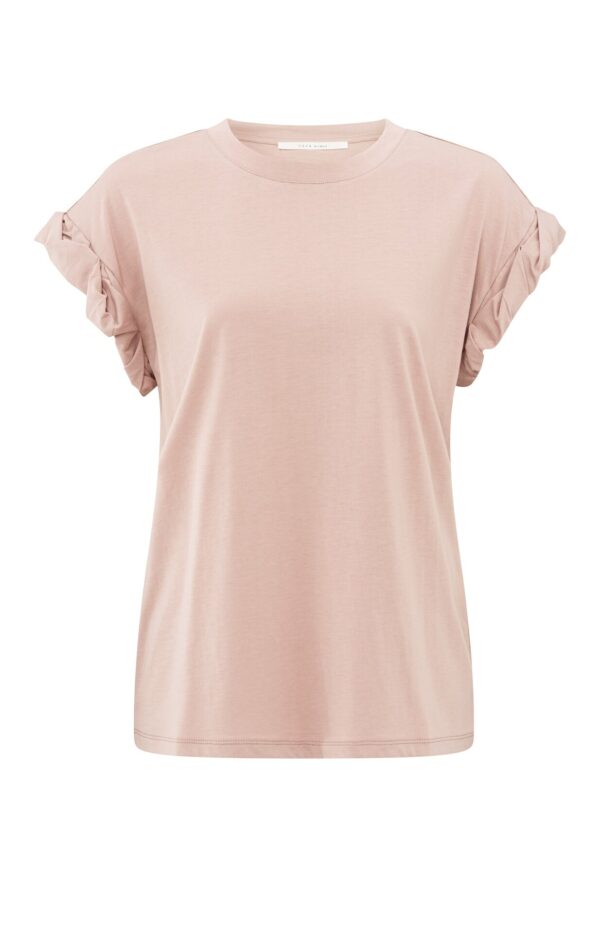 Yaya T-shirt with roll-up, SOFT MAUVE PINK