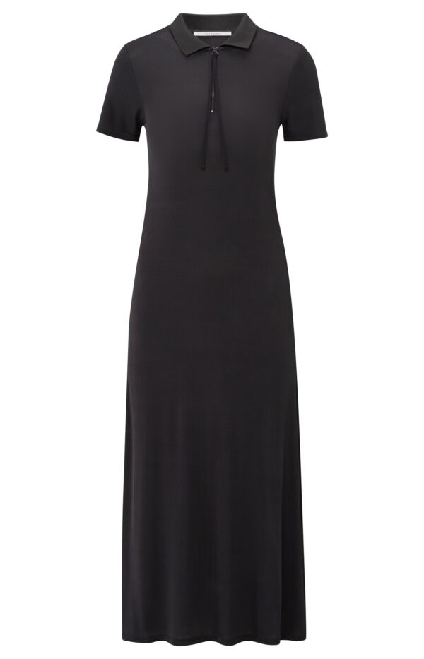 Yaya Kleid Jersey dress with polo collar, PHANTOM