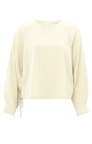 Yaya Bluse Raglan top with drawcord, OFF WHITE