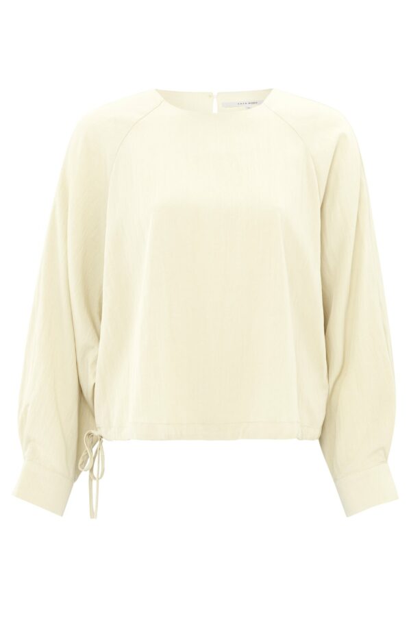 Yaya Bluse Raglan top with drawcord, OFF WHITE