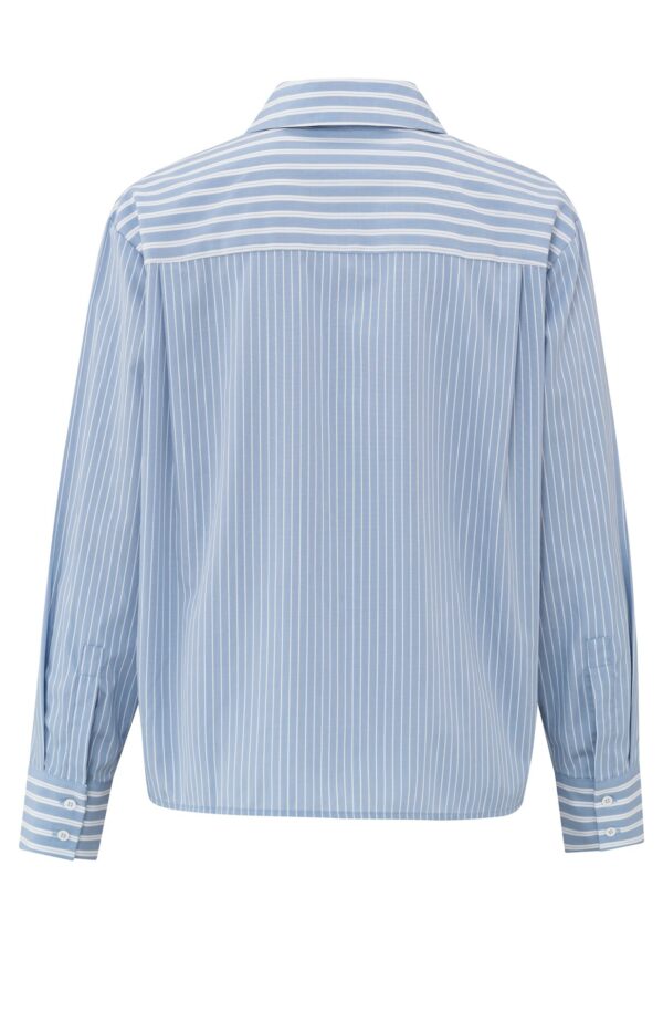 Yaya Bluse Stripe mix blouse, BLUE DESSIN – Bild 2