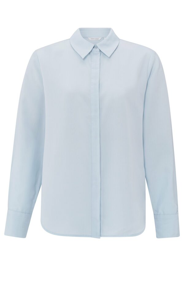 Yaya Bluse Soft basic blouse, GRAY DAWN BLUE