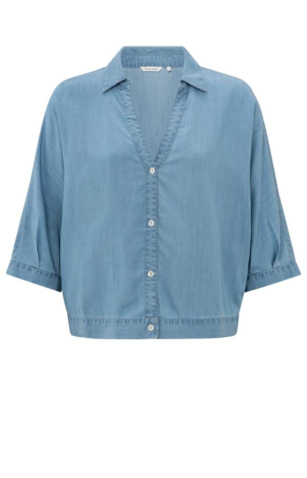 Yaya Bluse Chambray top, CHAMBREY