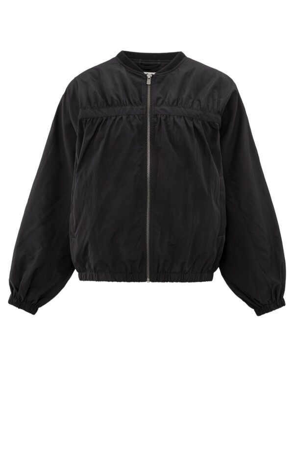 Yaya Jacke Nylon cropped bomber jacket wi, PHANTOM