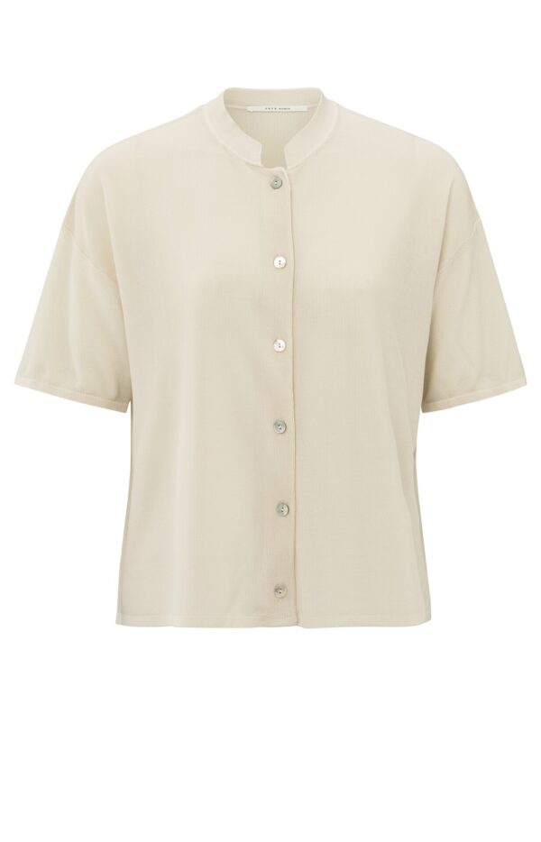 Yaya Strickweste Short sleeve textured cardigan, SUMMER SAND