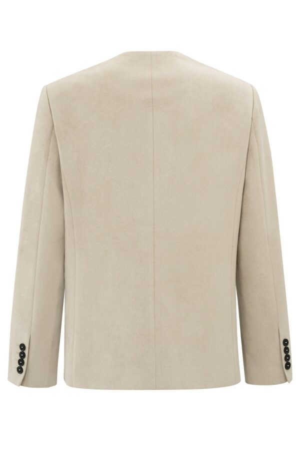 Yaya Suedine collarless Blazer jack, HUMUS BEIGE – Bild 2