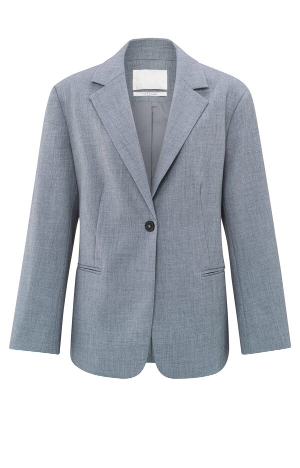 Yaya Woven oversized Blazer with be, NAVAL ACADEMY BLUE MELANGE