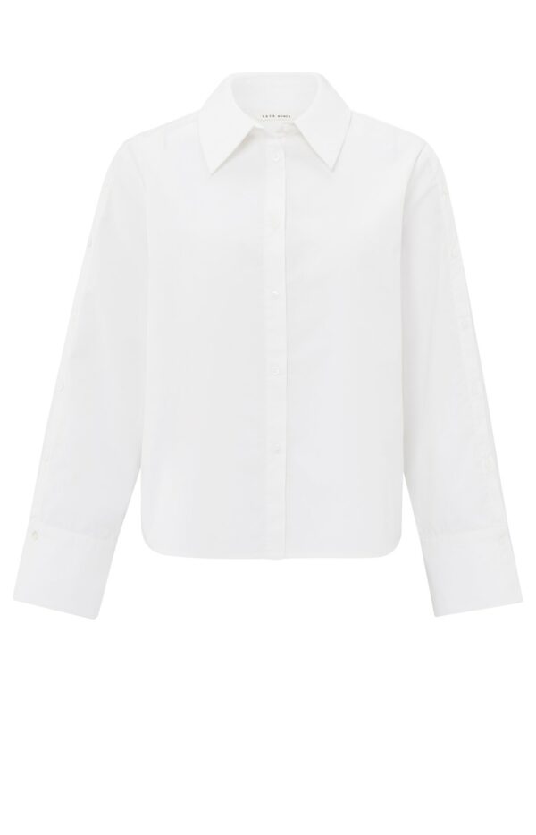Yaya Bluse with button detail, PURE WHITE