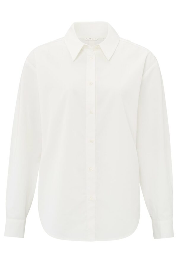Yaya Bluse Poplin shirt with bows, BLANC DE BLANC WHITE