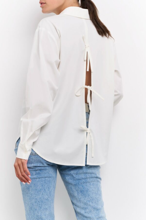 Yaya Bluse Poplin shirt with bows, BLANC DE BLANC WHITE – Bild 2