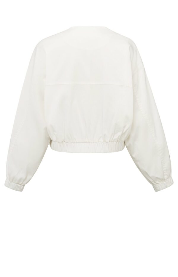 Yaya Blazer Woven cropped bomber jacket, OFF WHITE – Bild 2
