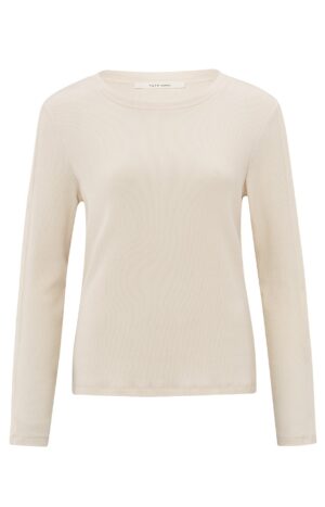 Yaya Shirt Long sleeve top with buttons o, OFF WHITE KNIT