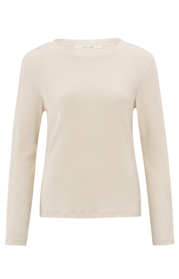 Yaya Shirt Long sleeve top with buttons o, OFF WHITE KNIT
