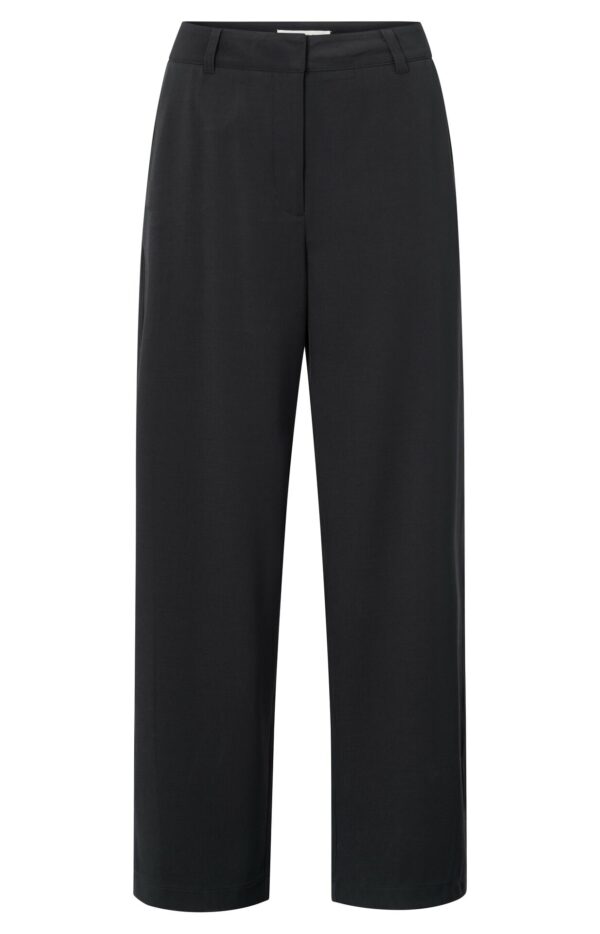 Yaya Hose Woven straight leg trousers wi, WASHED BLACK