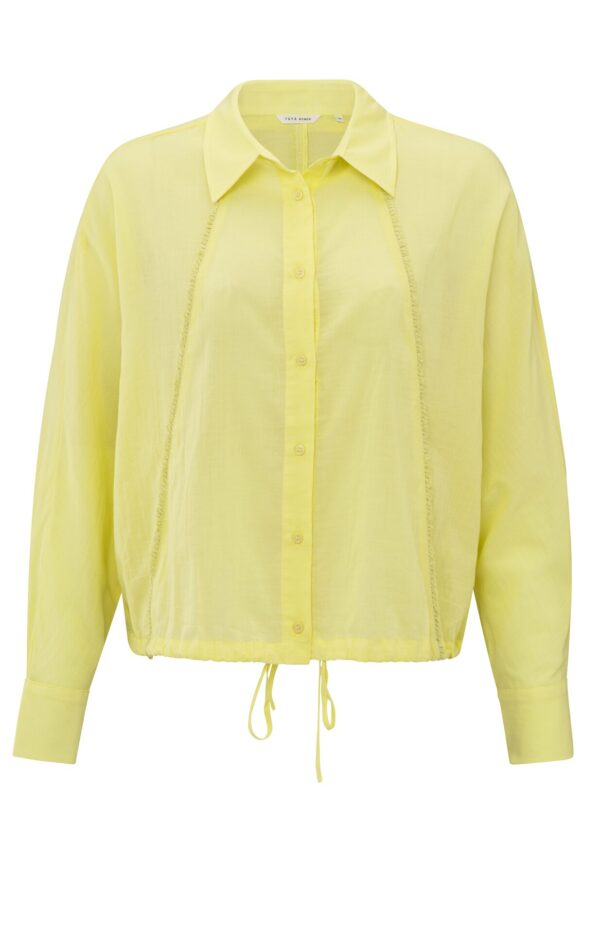 Yaya Bluse Batwing blouse with edges, LEMON GRASS YELLOW