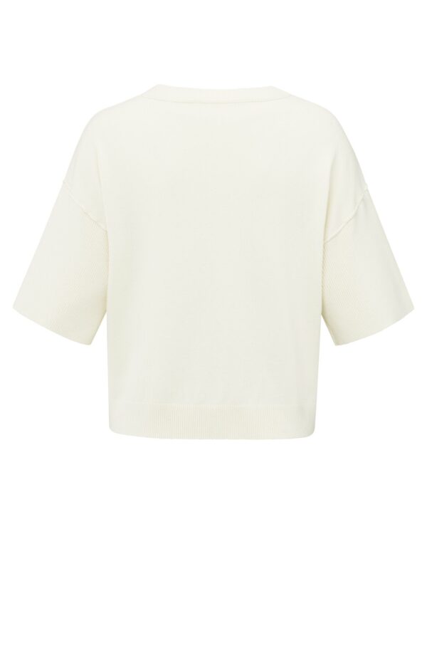 Yaya Strickweste Short sleeve rib stitch cardig, OFF WHITE KNIT – Bild 2
