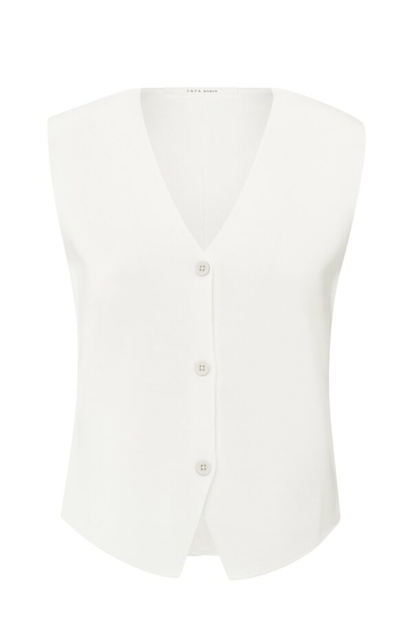Yaya Fein gestrickte Weste, PURE WHITE – Bild 2