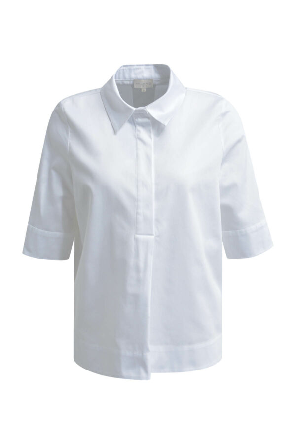 Milano Bluse Blouse w collar + half placket, 1/2 sleeve