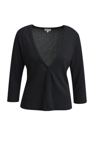 Milano Strickweste slim Cardigan w v-neck, placket + 3/4 sleeve