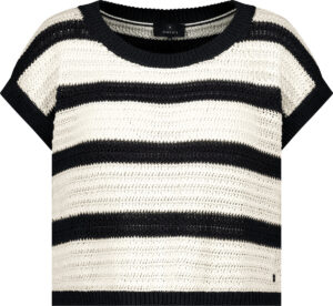 Monari Pullover, schwarz Ringel