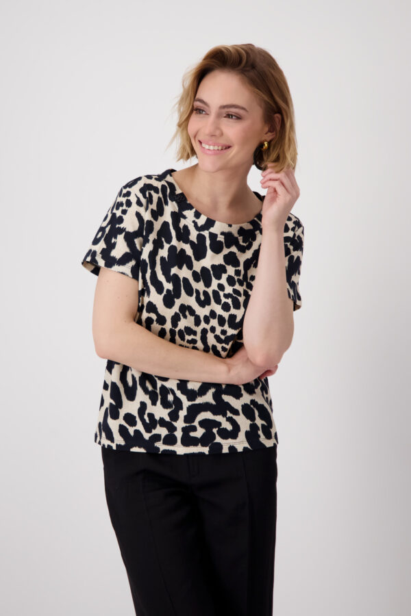 Monari T-Shirt, schwarz gemustert – Bild 2