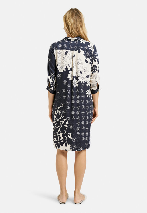 Milano Blusen Kleid Dress with collar, half placket, 3/4 sleeves w cuffs – Bild 3
