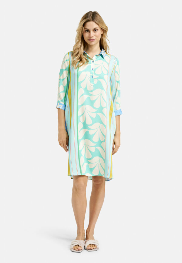 Milano Kleid Dress with collar, half placket, 3/4 sleeves w cuffs – Bild 3