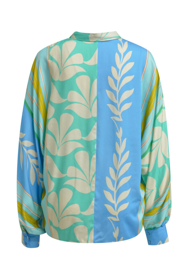 Milano Bluse Blouse with collar + placket, voluminous batwingsleeves w cuffs – Bild 2