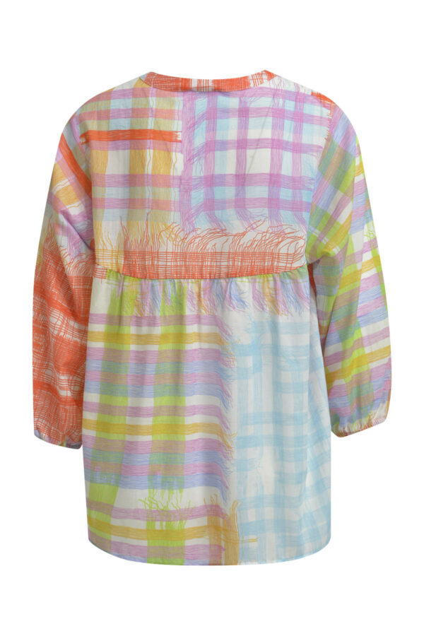 Milano Bluse Blouse w neckpanel, slit at dc w buttons + loops + 3/4 sleeve – Bild 2