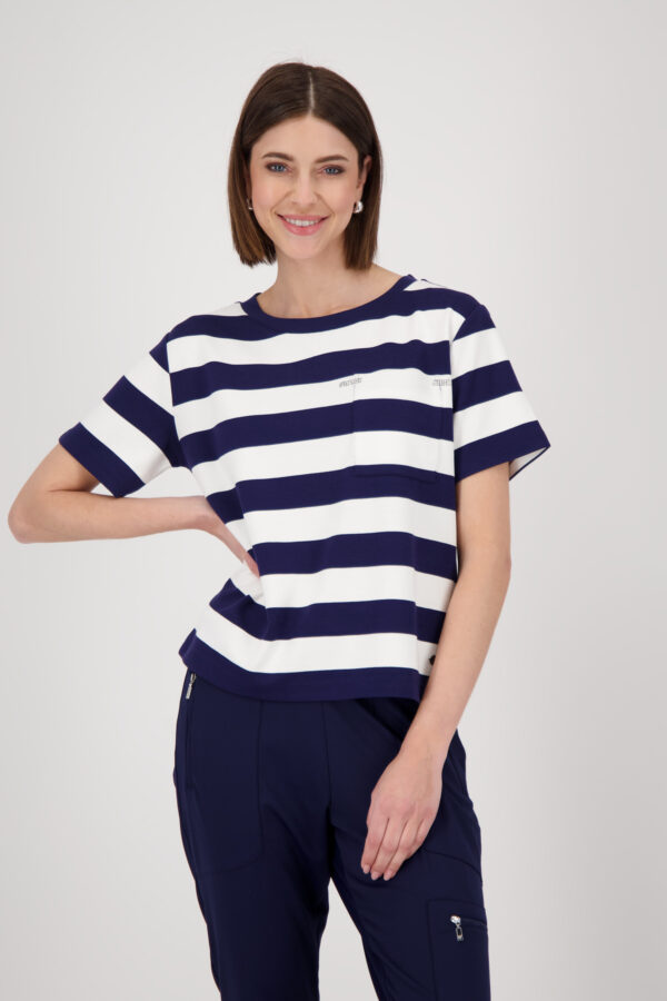 Monari T-Shirt, navy blue ringel – Bild 2