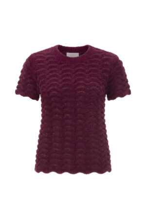 Rich & Royal Short Sleeve Crew Neck zig zag Yarn Mix