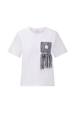 Rich & Royal T-Shirt with Crochet Pocket