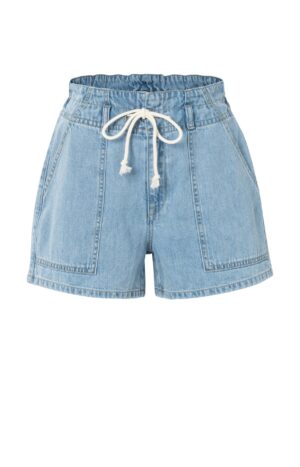 Yaya Hose Denim-Shorts mit Kordelzug, BLUE DENIM