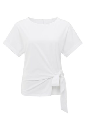 Yaya T-Shirt mit Zierknoten, PURE WHITE