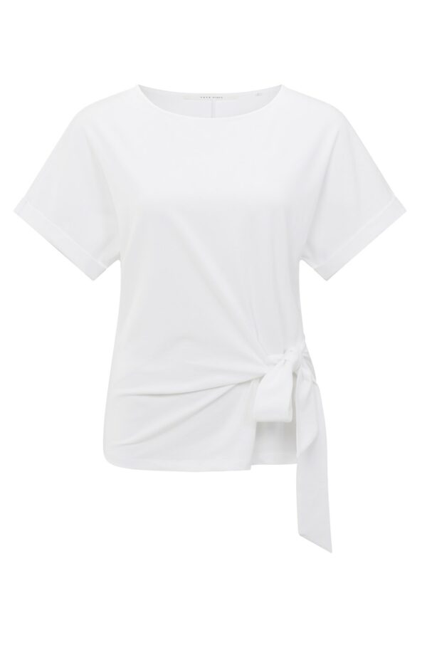 Yaya T-Shirt mit Zierknoten, PURE WHITE