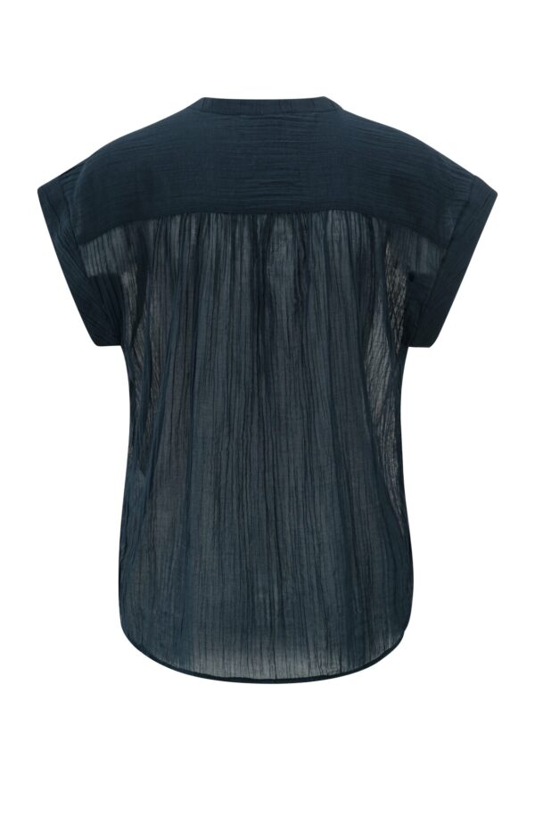 Yaya Fließende Bluse mit Polokragen, TOTAL ECLIPSE BLUE – Bild 2