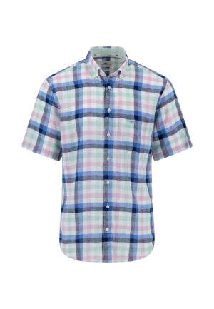 Fynch-Hatton Hemd Summer Linen Check, B.D., 1/2