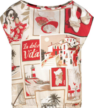 Monari Bluse, red gemustert