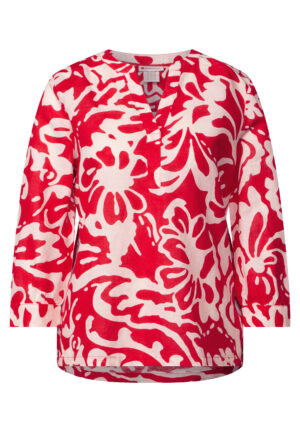 Street One Gemusterte Leinenmix-Bluse