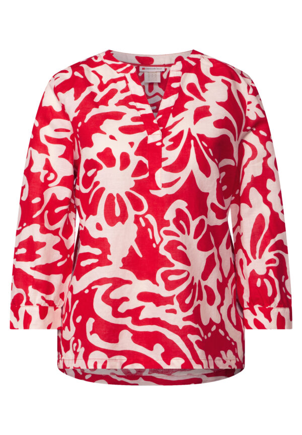 Street One Gemusterte Leinenmix-Bluse