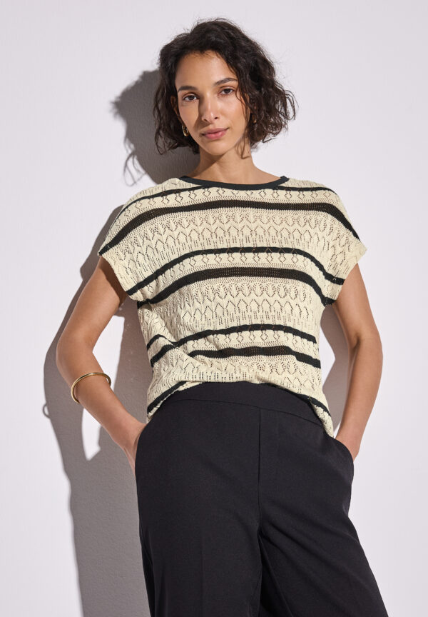 Street One Ajour Shirt mit Streifen – Bild 2