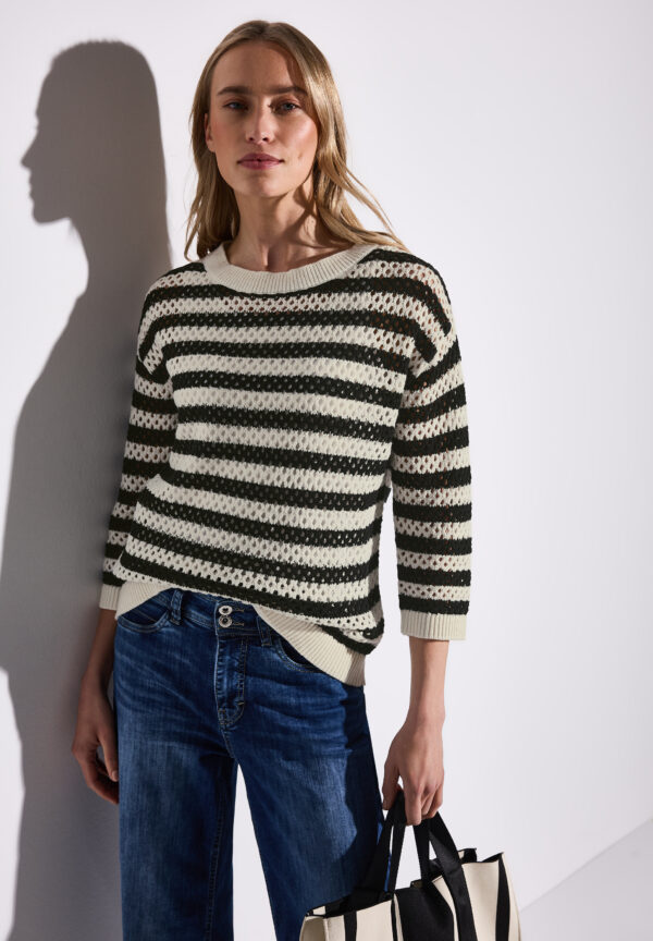 Street One Gestreifter Mesh-Pullover – Bild 2